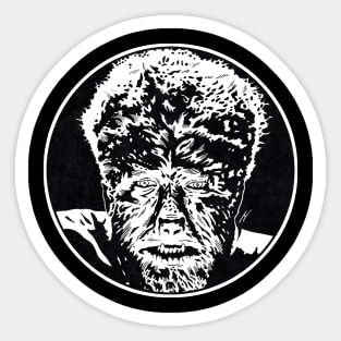 THE WOLFMAN (Circle Black and White) Sticker